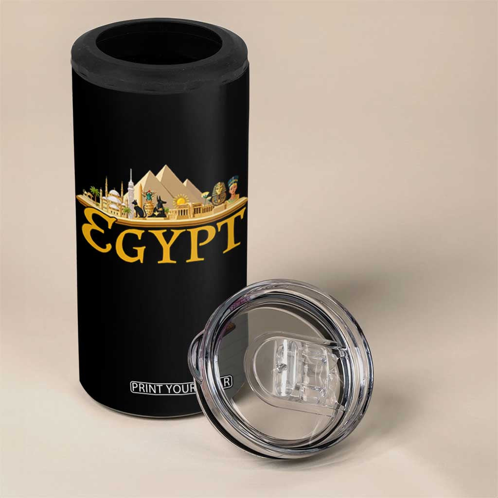 Ancient Egypt Pyramids Sphinx Graphic 4 in 1 Can Cooler Tumbler Vintage Egypt Anubis History Buff Travel Souvenir TS02 Print Your Wear