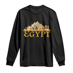 Ancient Egypt Pyramids Sphinx Graphic Long Sleeve Shirt Vintage Egypt Anubis History Buff Travel Souvenir TS02 Black Print Your Wear