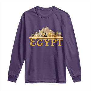 Ancient Egypt Pyramids Sphinx Graphic Long Sleeve Shirt Vintage Egypt Anubis History Buff Travel Souvenir TS02 Purple Print Your Wear