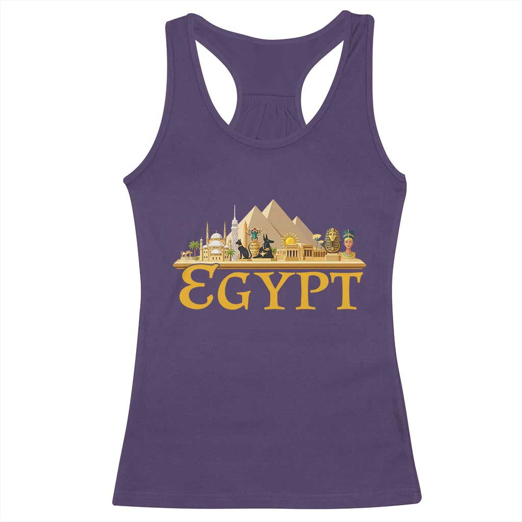 Ancient Egypt Pyramids Sphinx Graphic Racerback Tank Top Vintage Egypt Anubis History Buff Travel Souvenir TS02 Purple Print Your Wear