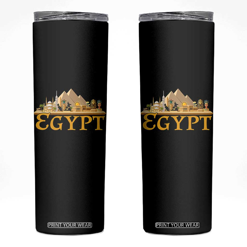 Ancient Egypt Pyramids Sphinx Graphic Skinny Tumbler Vintage Egypt Anubis History Buff Travel Souvenir TS02 Black Print Your Wear