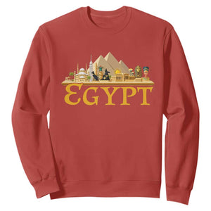 Ancient Egypt Pyramids Sphinx Graphic Sweatshirt Vintage Egypt Anubis History Buff Travel Souvenir TS02 Red Print Your Wear
