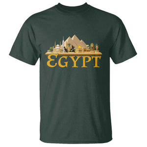 Ancient Egypt Pyramids Sphinx Graphic T Shirt Vintage Egypt Anubis History Buff Travel Souvenir TS02 Dark Forest Green Print Your Wear