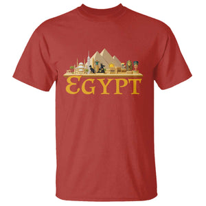 Ancient Egypt Pyramids Sphinx Graphic T Shirt Vintage Egypt Anubis History Buff Travel Souvenir TS02 Red Print Your Wear