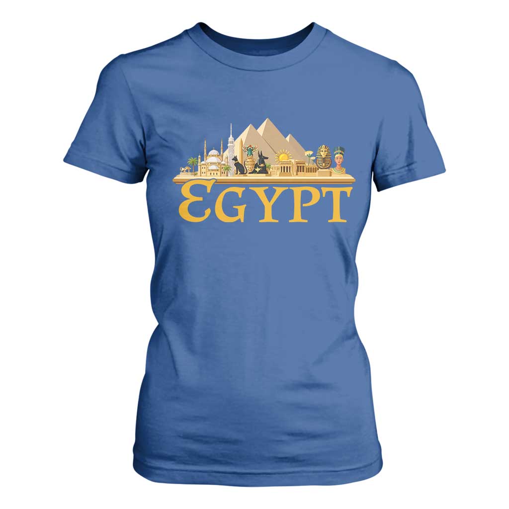 Ancient Egypt Pyramids Sphinx Graphic T Shirt For Women Vintage Egypt Anubis History Buff Travel Souvenir TS02 Royal Blue Print Your Wear