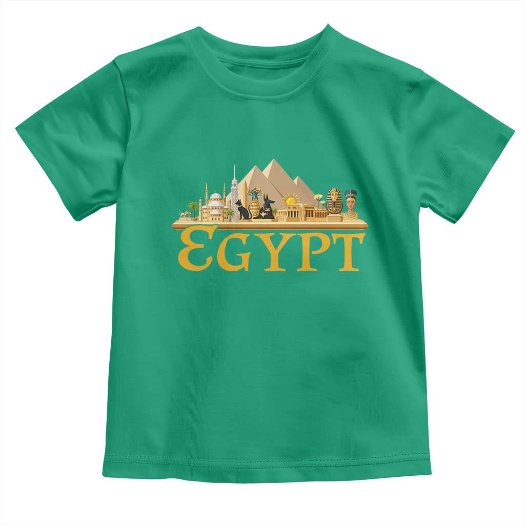 Ancient Egypt Pyramids Sphinx Graphic Toddler T Shirt Vintage Egypt Anubis History Buff Travel Souvenir TS02 Irish Green Print Your Wear