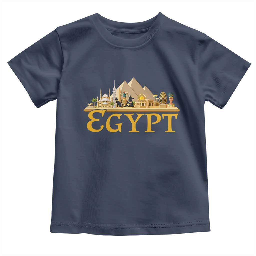 Ancient Egypt Pyramids Sphinx Graphic Toddler T Shirt Vintage Egypt Anubis History Buff Travel Souvenir TS02 Navy Print Your Wear