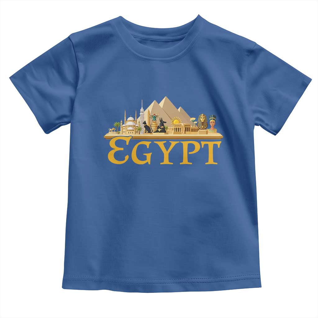 Ancient Egypt Pyramids Sphinx Graphic Toddler T Shirt Vintage Egypt Anubis History Buff Travel Souvenir TS02 Royal Blue Print Your Wear