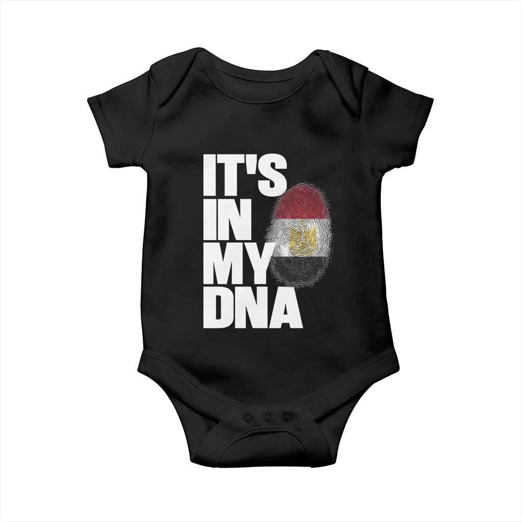 Egypt It's In My DNA Flag Fingerprint Graphic Baby Onesie Egyptian Heritage Pride Roots TS02 Black Print Your Wear