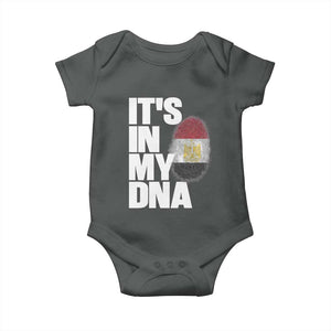Egypt It's In My DNA Flag Fingerprint Graphic Baby Onesie Egyptian Heritage Pride Roots TS02 Dark Heather Print Your Wear