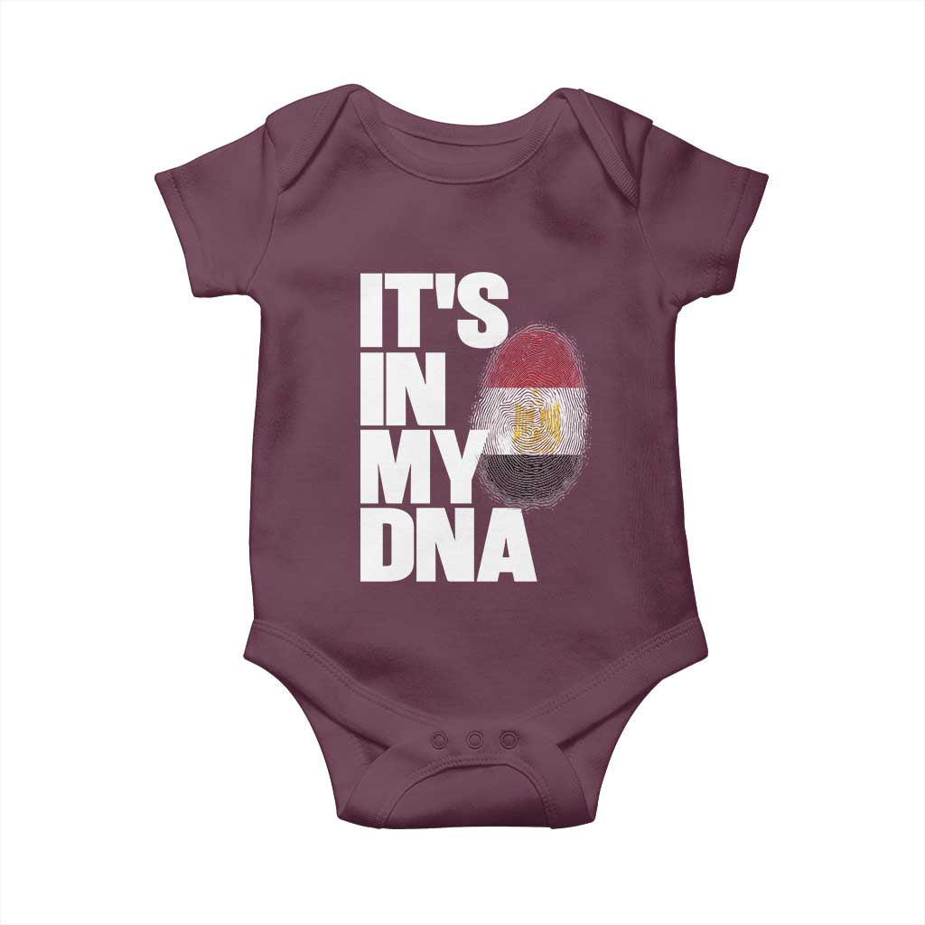 Egypt It's In My DNA Flag Fingerprint Graphic Baby Onesie Egyptian Heritage Pride Roots TS02 Maroon Print Your Wear