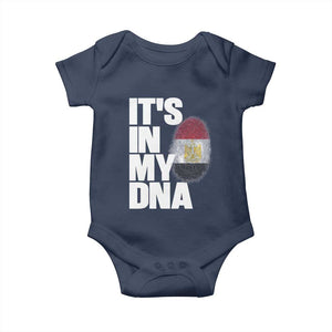 Egypt It's In My DNA Flag Fingerprint Graphic Baby Onesie Egyptian Heritage Pride Roots TS02 Navy Print Your Wear