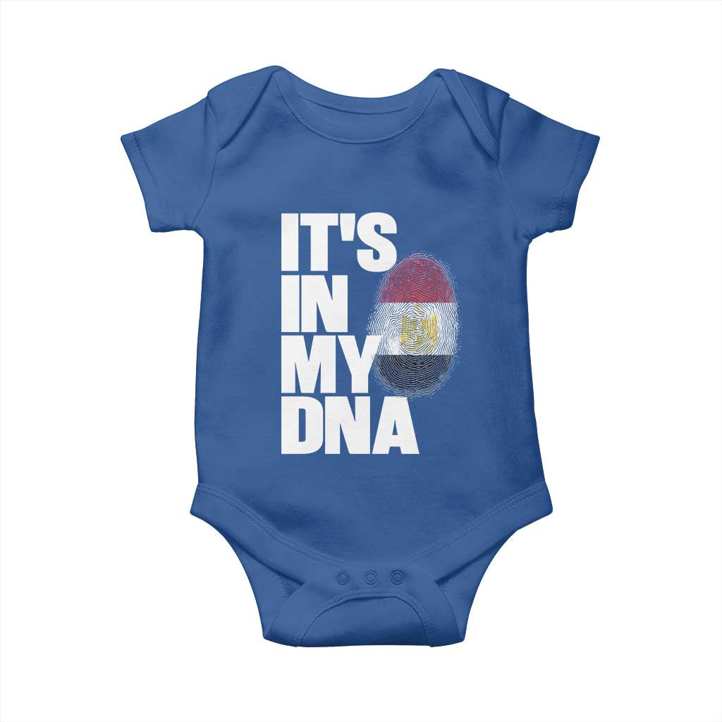 Egypt It's In My DNA Flag Fingerprint Graphic Baby Onesie Egyptian Heritage Pride Roots TS02 Royal Blue Print Your Wear