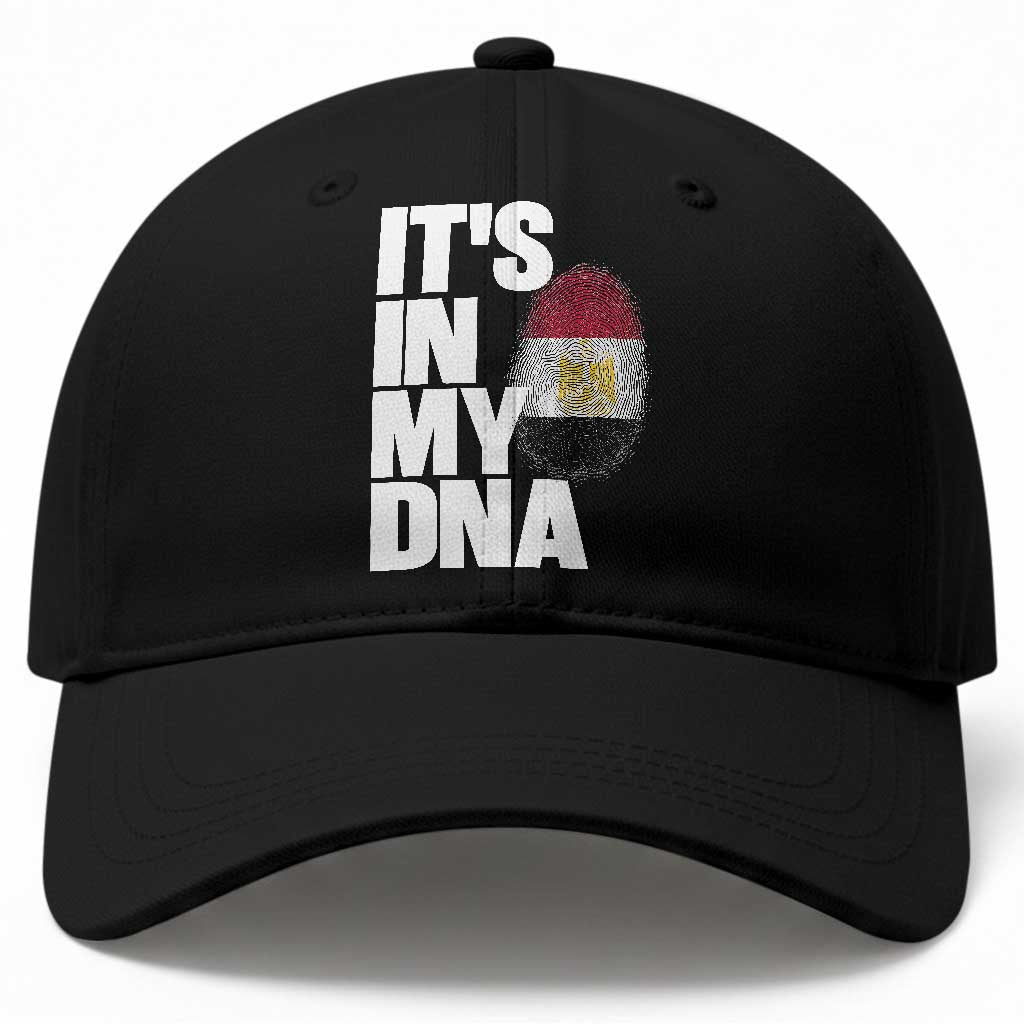 Egypt It's In My DNA Flag Fingerprint Graphic Baseball Cap Egyptian Heritage Pride Roots TS02 Print Your Wear
