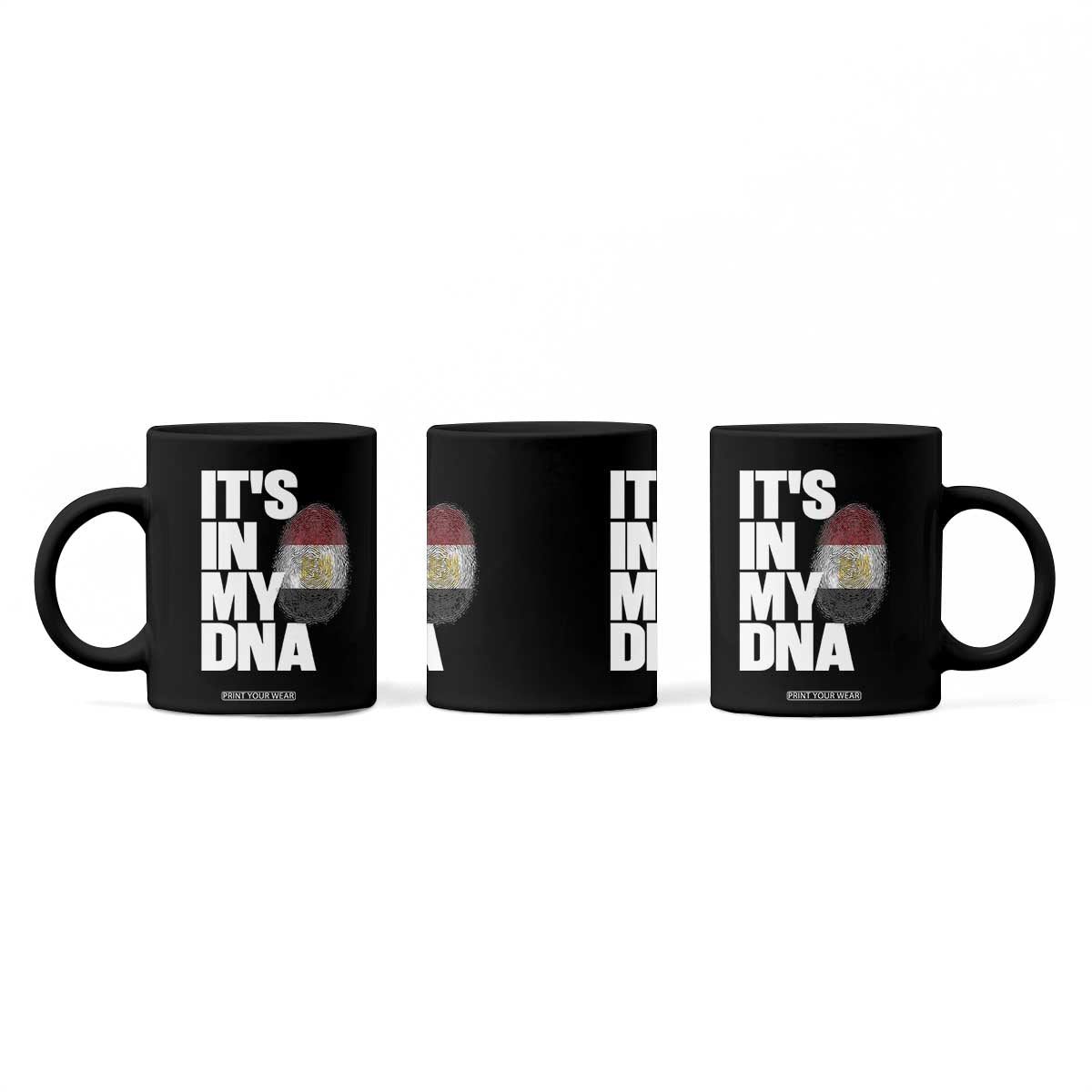 Egypt It's In My DNA Flag Fingerprint Graphic Coffee Mug Egyptian Heritage Pride Roots TS02 Print Your Wear
