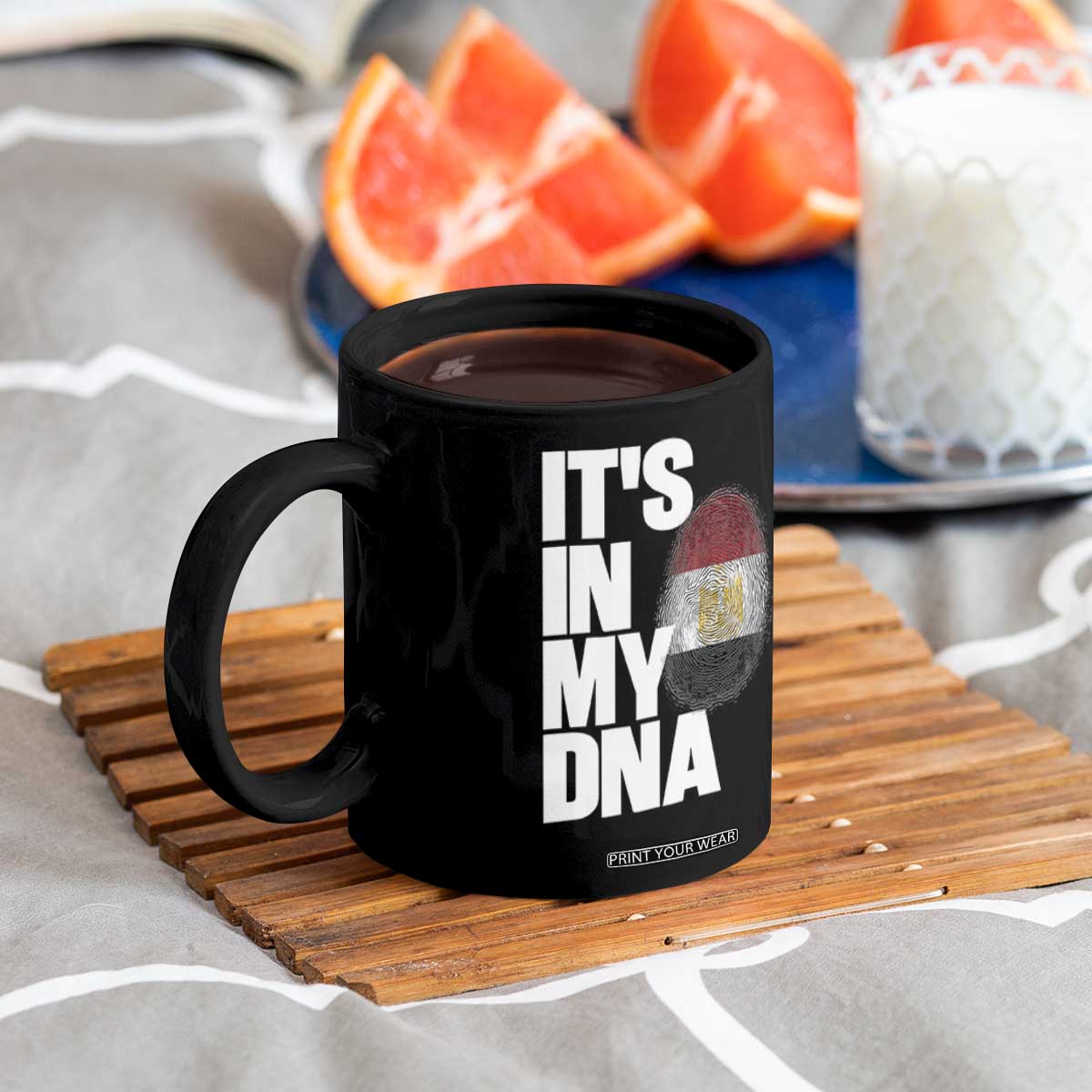 Egypt It's In My DNA Flag Fingerprint Graphic Coffee Mug Egyptian Heritage Pride Roots TS02 Print Your Wear
