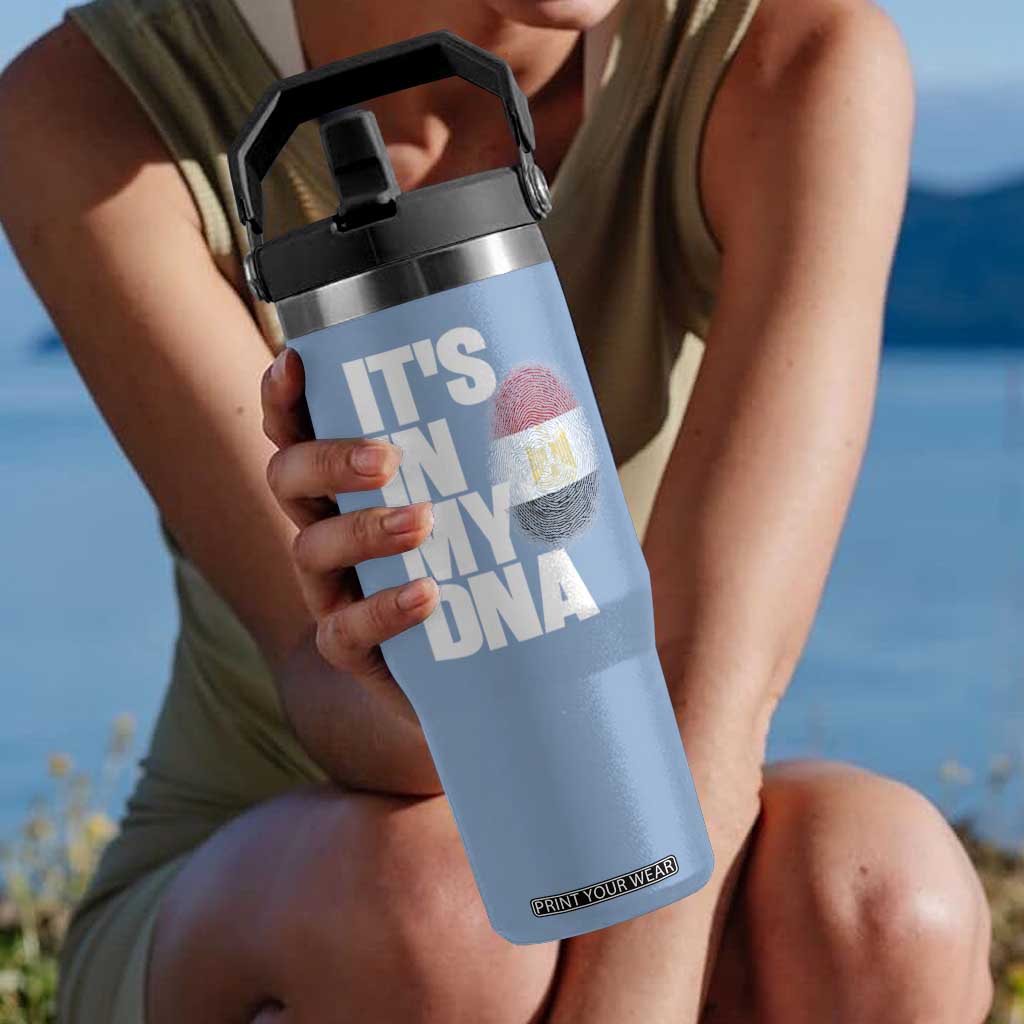 Egypt It's In My DNA Flag Fingerprint Graphic Flip Straw Tumbler Egyptian Heritage Pride Roots TS02 One Size: 30 oz Light Blue Print Your Wear