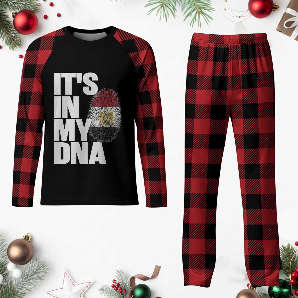 Egypt It's In My DNA Flag Fingerprint Graphic Plaid Pajama Set Egyptian Heritage Pride Roots TS02 Buffalo Plaid Print Your Wear