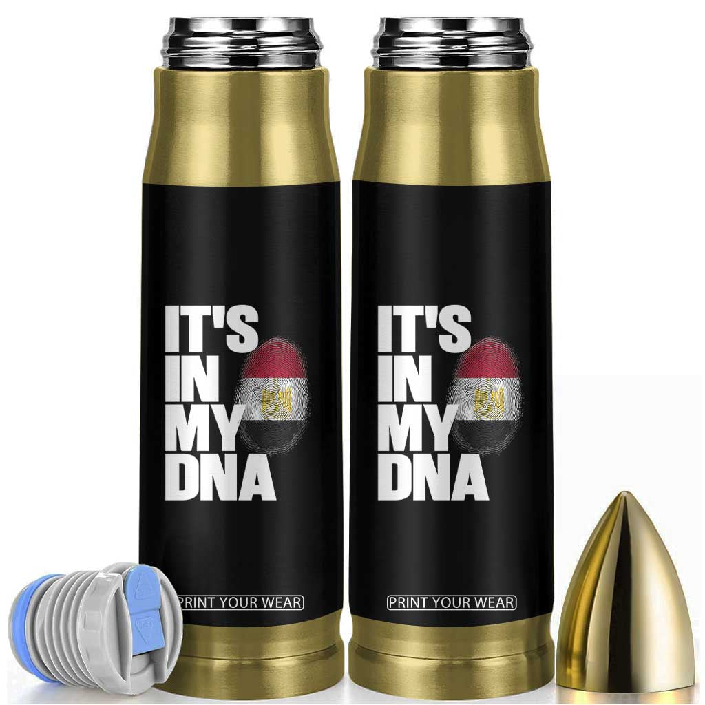 Egypt It's In My DNA Flag Fingerprint Graphic Bullet Tumbler Egyptian Heritage Pride Roots TS02 Black Print Your Wear
