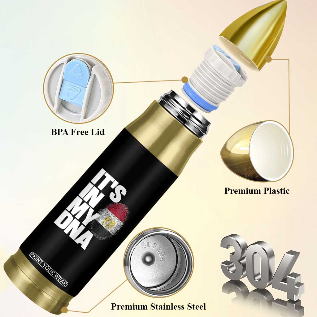 Egypt It's In My DNA Flag Fingerprint Graphic Bullet Tumbler Egyptian Heritage Pride Roots TS02 Print Your Wear