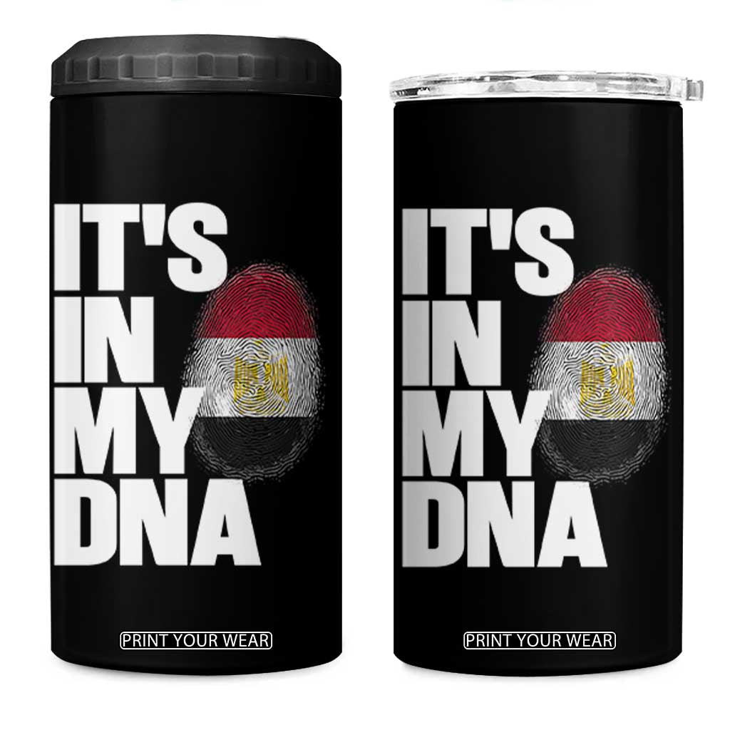 Egypt It's In My DNA Flag Fingerprint Graphic 4 in 1 Can Cooler Tumbler Egyptian Heritage Pride Roots TS02 One Size: 16 oz Black Print Your Wear