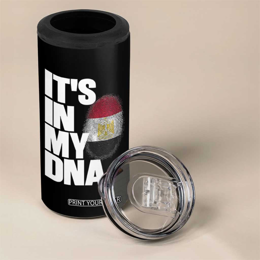 Egypt It's In My DNA Flag Fingerprint Graphic 4 in 1 Can Cooler Tumbler Egyptian Heritage Pride Roots TS02 Print Your Wear