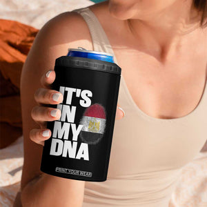 Egypt It's In My DNA Flag Fingerprint Graphic 4 in 1 Can Cooler Tumbler Egyptian Heritage Pride Roots TS02 Print Your Wear
