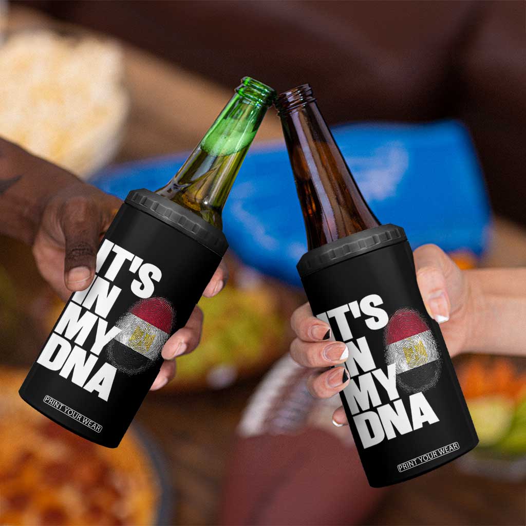 Egypt It's In My DNA Flag Fingerprint Graphic 4 in 1 Can Cooler Tumbler Egyptian Heritage Pride Roots TS02 Print Your Wear