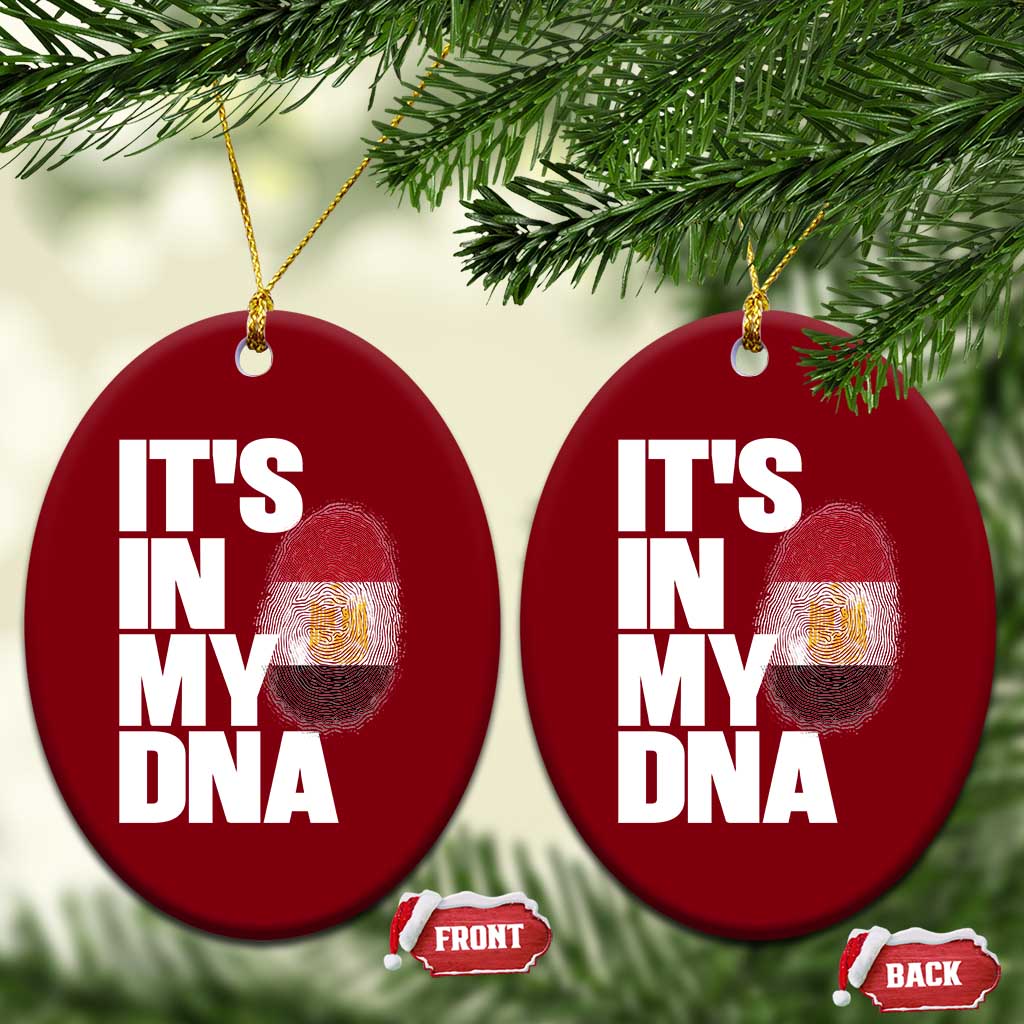 Egypt It's In My DNA Flag Fingerprint Graphic Ceramic Ornament Egyptian Heritage Pride Roots TS02 Print Your Wear