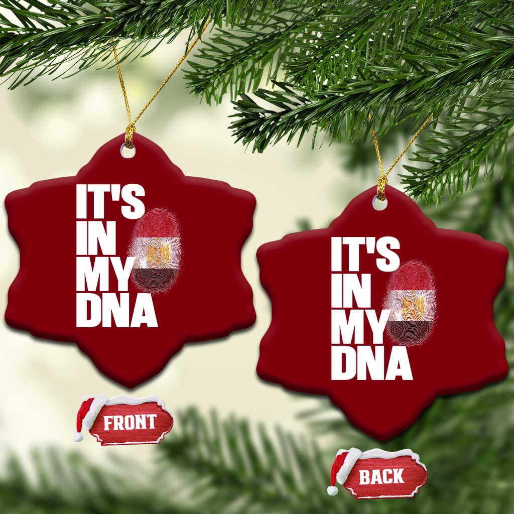 Egypt It's In My DNA Flag Fingerprint Graphic Ceramic Ornament Egyptian Heritage Pride Roots TS02 Print Your Wear