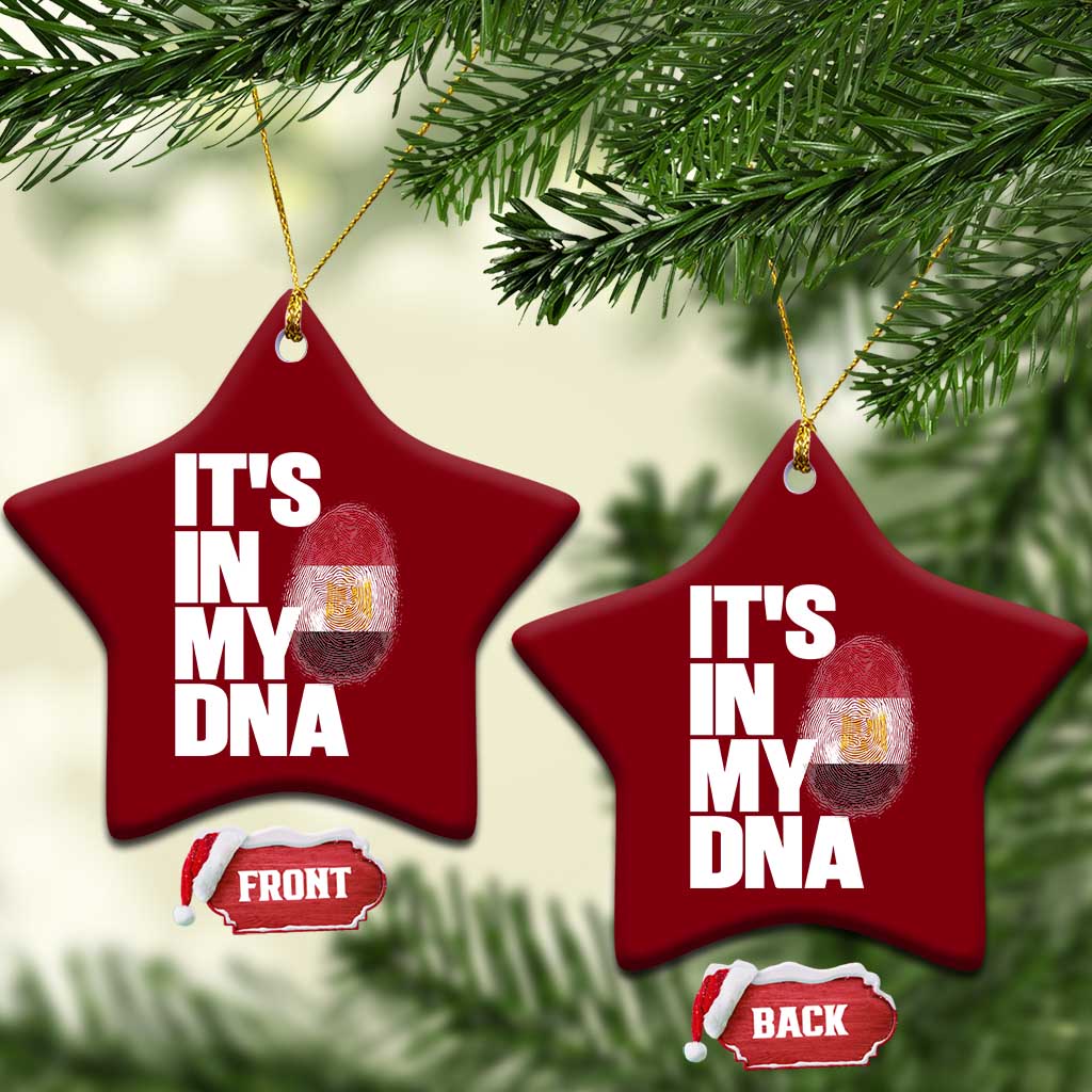 Egypt It's In My DNA Flag Fingerprint Graphic Ceramic Ornament Egyptian Heritage Pride Roots TS02 Print Your Wear