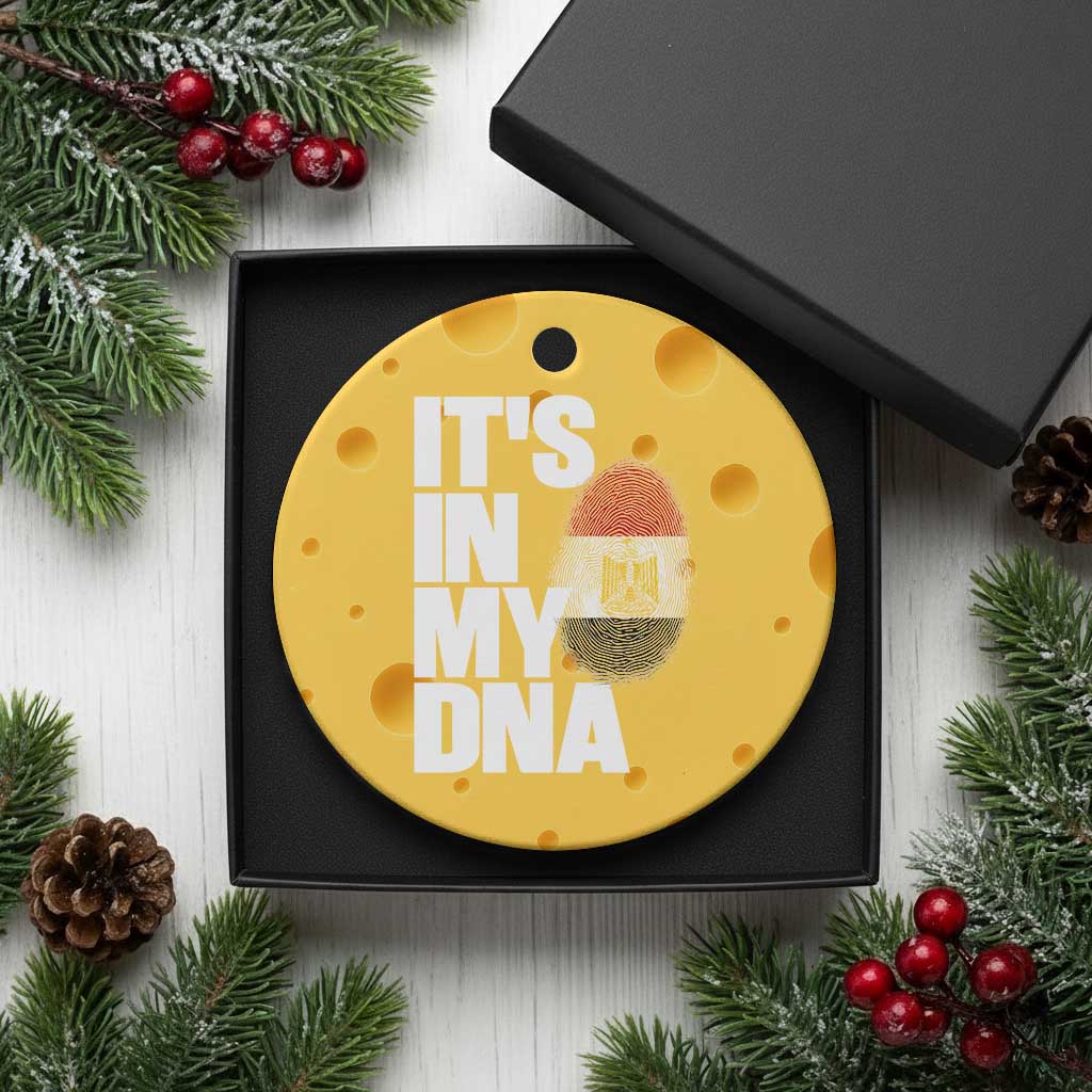Egypt It's In My DNA Flag Fingerprint Graphic Ceramic Ornament Egyptian Heritage Pride Roots TS02 1pc Yellow Cheese Print Your Wear