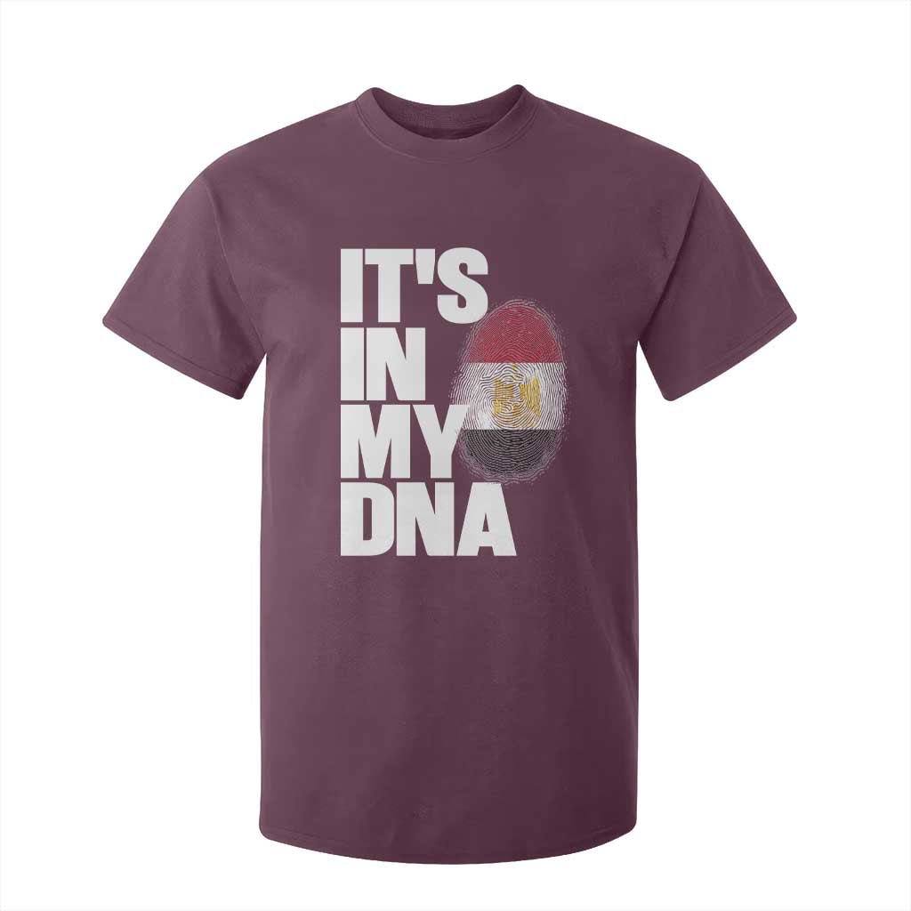 Egypt It's In My DNA Flag Fingerprint Graphic T Shirt For Kid Egyptian Heritage Pride Roots TS02 Maroon Print Your Wear