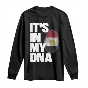 Egypt It's In My DNA Flag Fingerprint Graphic Long Sleeve Shirt Egyptian Heritage Pride Roots TS02 Black Print Your Wear
