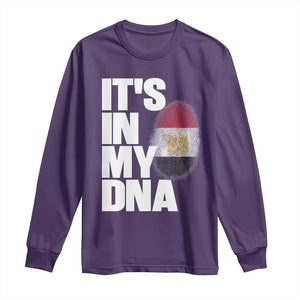 Egypt It's In My DNA Flag Fingerprint Graphic Long Sleeve Shirt Egyptian Heritage Pride Roots TS02 Purple Print Your Wear