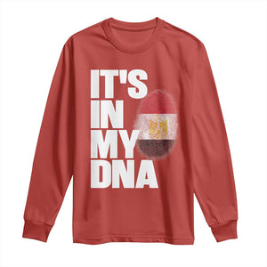 Egypt It's In My DNA Flag Fingerprint Graphic Long Sleeve Shirt Egyptian Heritage Pride Roots TS02 Red Print Your Wear