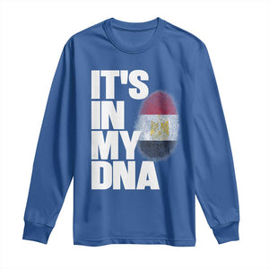 Egypt It's In My DNA Flag Fingerprint Graphic Long Sleeve Shirt Egyptian Heritage Pride Roots TS02 Royal Blue Print Your Wear