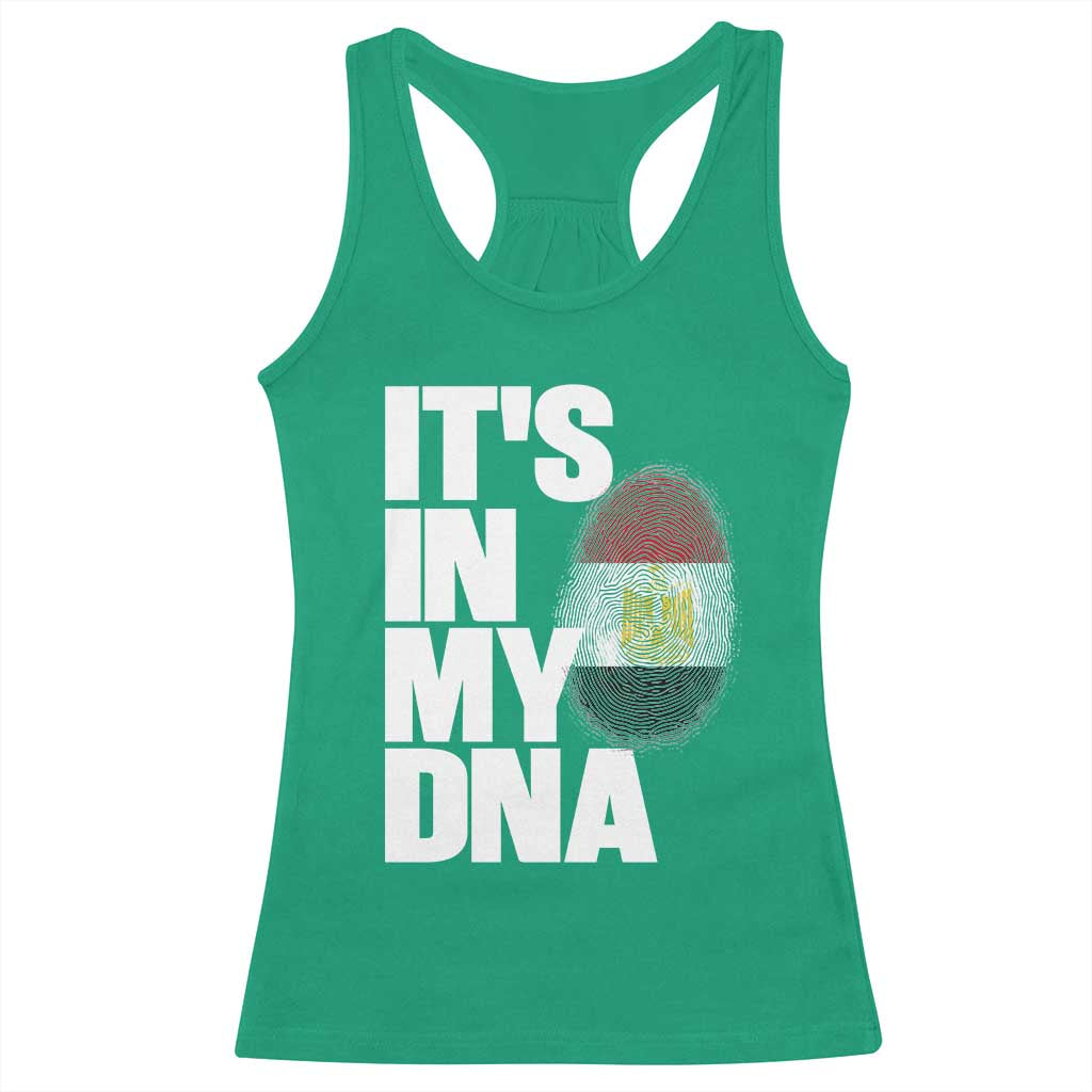 Egypt It's In My DNA Flag Fingerprint Graphic Racerback Tank Top Egyptian Heritage Pride Roots TS02 Irish Green Print Your Wear