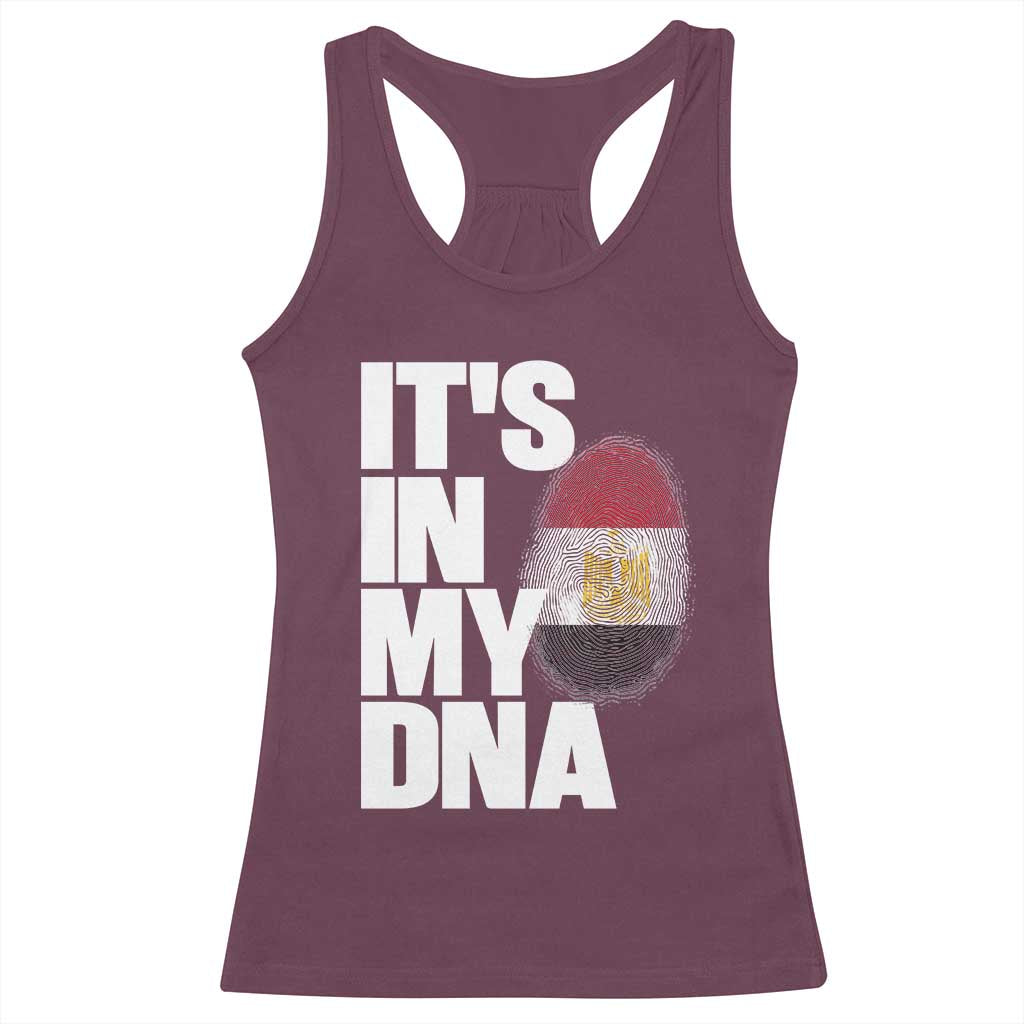 Egypt It's In My DNA Flag Fingerprint Graphic Racerback Tank Top Egyptian Heritage Pride Roots TS02 Maroon Print Your Wear