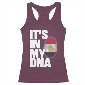 Egypt It's In My DNA Flag Fingerprint Graphic Racerback Tank Top Egyptian Heritage Pride Roots TS02 Maroon Print Your Wear