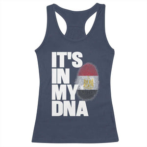 Egypt It's In My DNA Flag Fingerprint Graphic Racerback Tank Top Egyptian Heritage Pride Roots TS02 Navy Print Your Wear