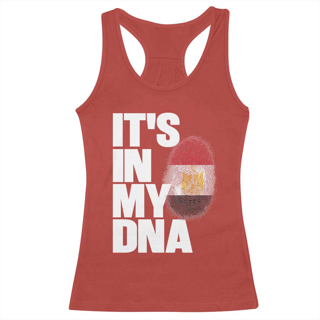 Egypt It's In My DNA Flag Fingerprint Graphic Racerback Tank Top Egyptian Heritage Pride Roots TS02 Red Print Your Wear