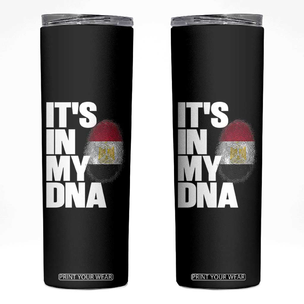 Egypt It's In My DNA Flag Fingerprint Graphic Skinny Tumbler Egyptian Heritage Pride Roots TS02 Black Print Your Wear