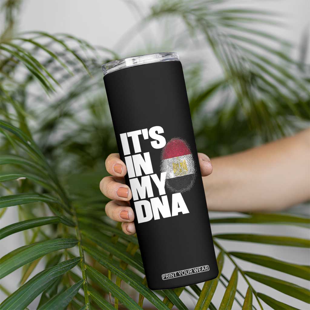 Egypt It's In My DNA Flag Fingerprint Graphic Skinny Tumbler Egyptian Heritage Pride Roots TS02 Print Your Wear