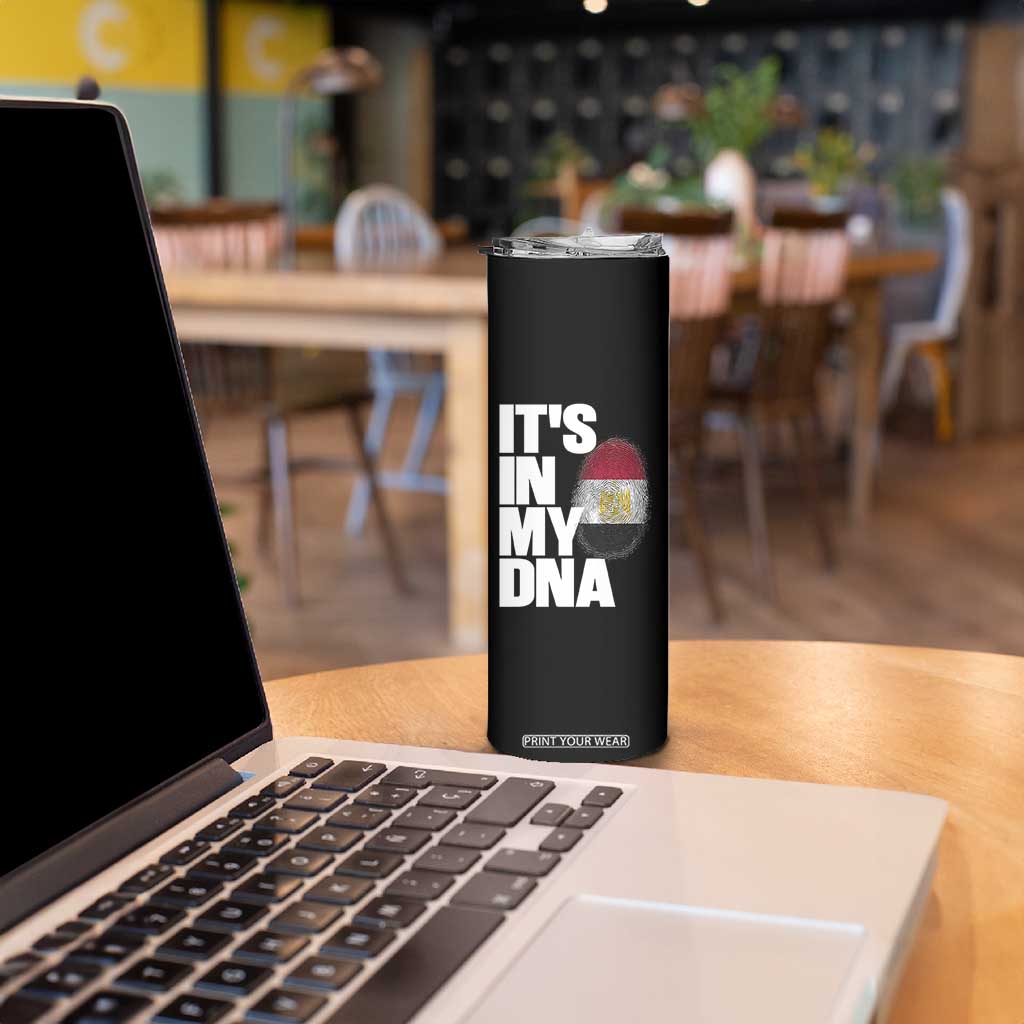 Egypt It's In My DNA Flag Fingerprint Graphic Skinny Tumbler Egyptian Heritage Pride Roots TS02 Print Your Wear