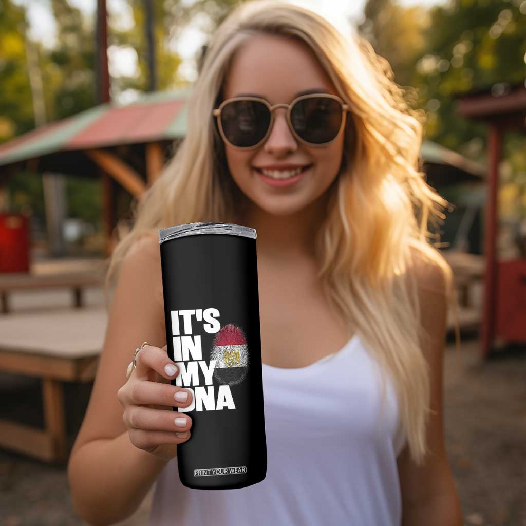 Egypt It's In My DNA Flag Fingerprint Graphic Skinny Tumbler Egyptian Heritage Pride Roots TS02 Print Your Wear