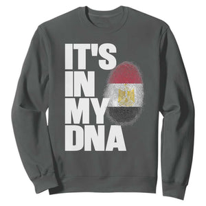 Egypt It's In My DNA Flag Fingerprint Graphic Sweatshirt Egyptian Heritage Pride Roots TS02 S Dark Heather Print Your Wear