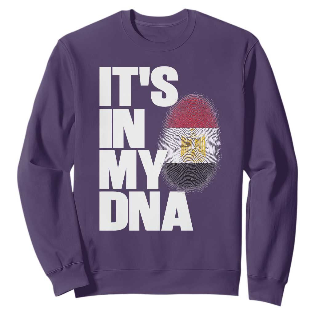 Egypt It's In My DNA Flag Fingerprint Graphic Sweatshirt Egyptian Heritage Pride Roots TS02 Purple Print Your Wear