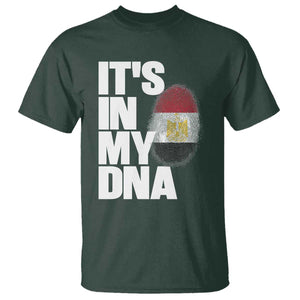Egypt It's In My DNA Flag Fingerprint Graphic T Shirt Egyptian Heritage Pride Roots TS02 Dark Forest Green Print Your Wear