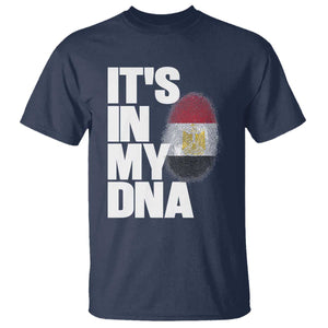 Egypt It's In My DNA Flag Fingerprint Graphic T Shirt Egyptian Heritage Pride Roots TS02 Navy Print Your Wear